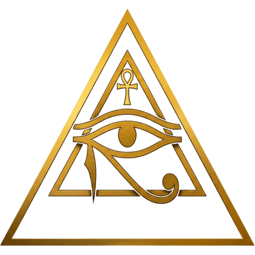 Magician Seer emblem — Eye of Horus and ankh within a golden pyramid